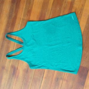 💖 Patagonia Fleur Tank Top size S Turquoise Teal Green 🌺
